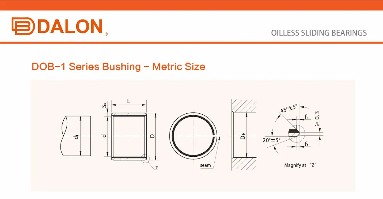 bush bearing Technical Drawing